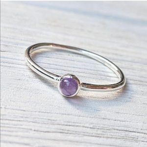 Sterling Silver Amethyst Gemstone Stacking Ring